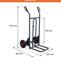 Diable basculement assisté - Roues increvables - Charge max 150kg - 810301122