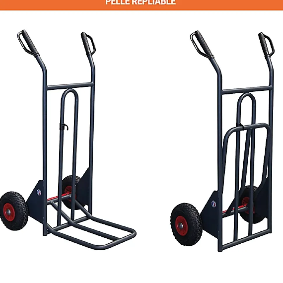Diable basculement assisté - Roues increvables - Charge max 150kg - 810301122