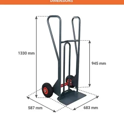 Diable basculement assisté - Roues increvables - Charge max 150kg - 810310122