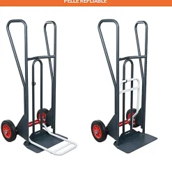 Diable basculement assisté - Roues caoutchouc - Charge max 350kg - 810312120