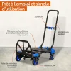 Diable, chariot 2 en 1 pliable 4 roues - Charge 137 kg - Linxor