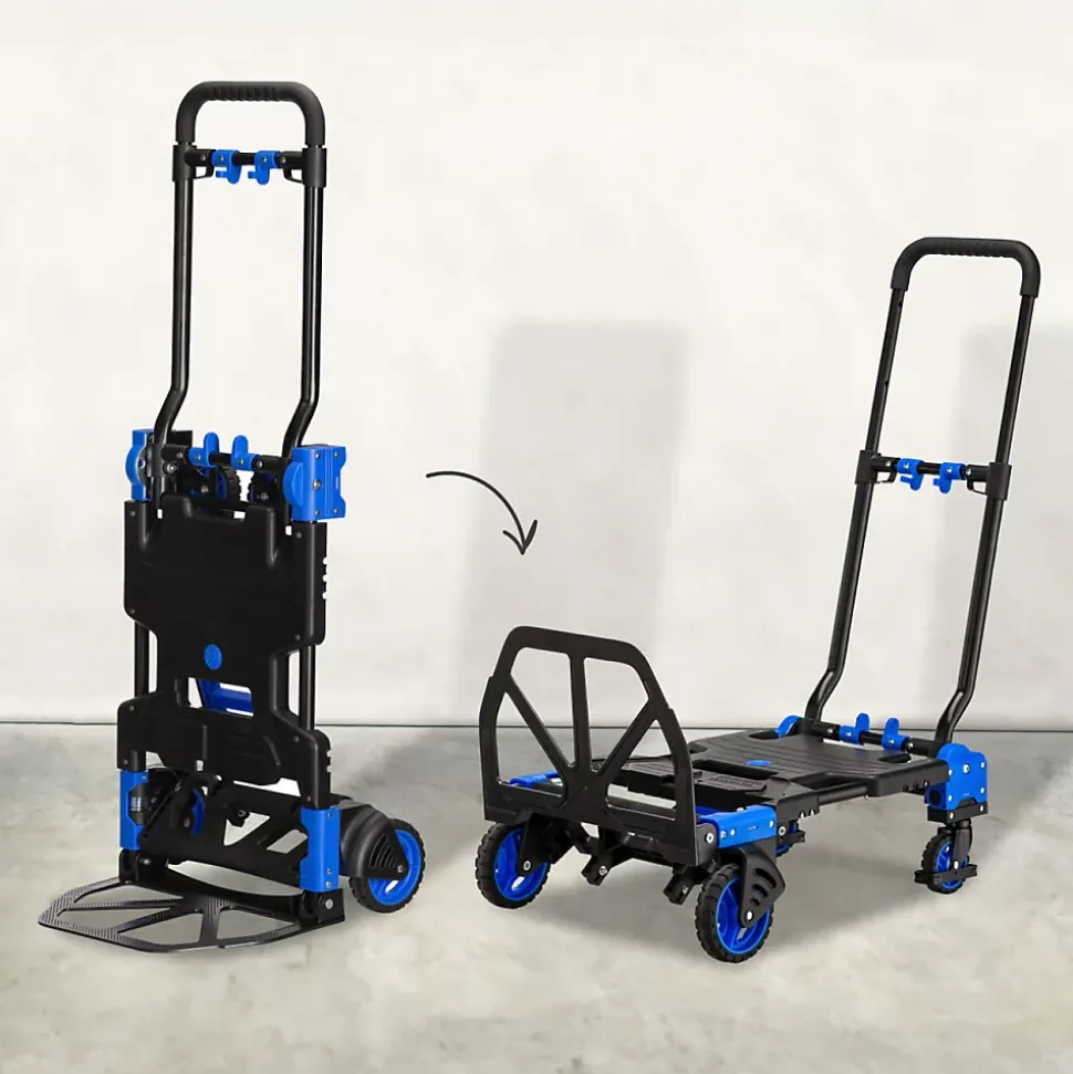 Diable, chariot 2 en 1 pliable 4 roues - Charge 137 kg - Linxor