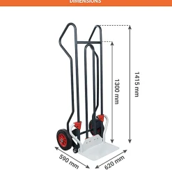 Diable dépalettiseur - Roues en caoutchouc silencieux - Charge max 250kg - 810401000