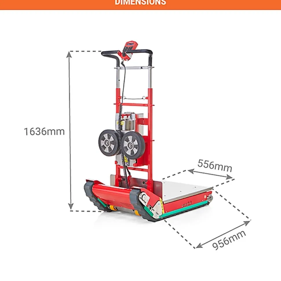 Diable électrique pour escaliers - Stabilisation intégrée - Charge 300kg - DOMSTAB300