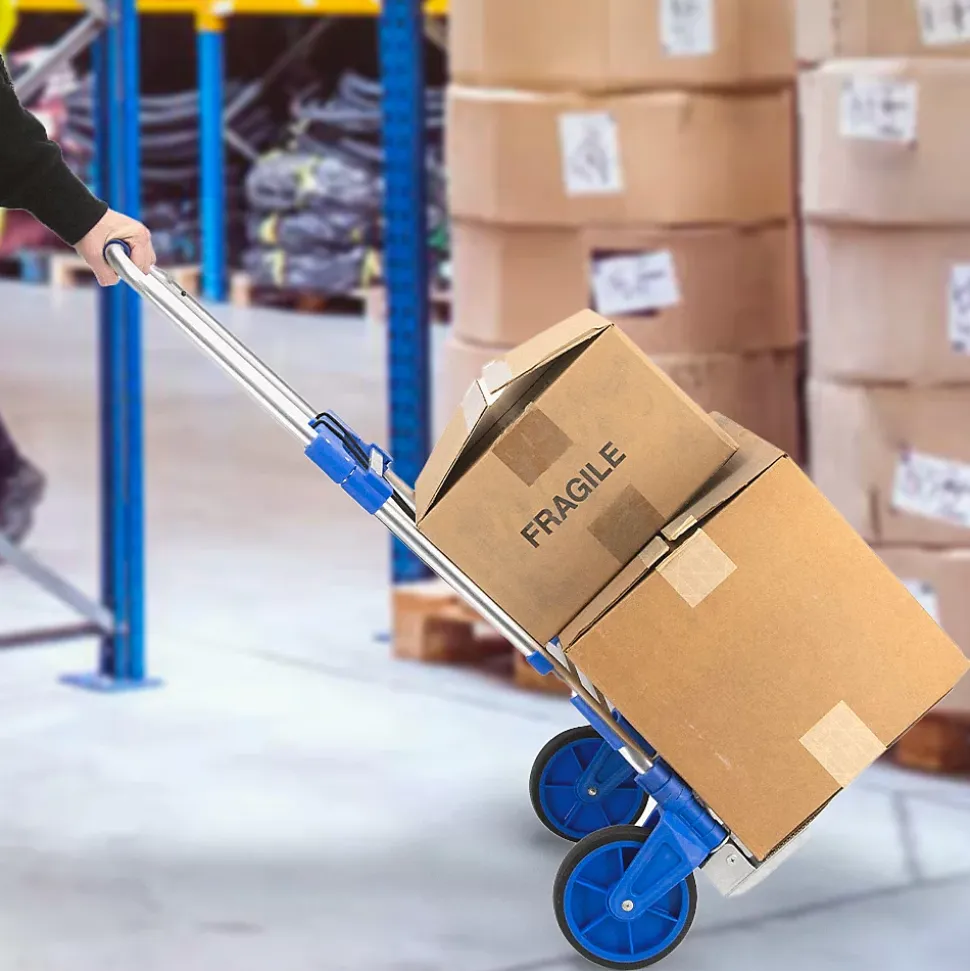 Diable pliable en aluminium réglable en hauteur Chariot charge transport 90 kg