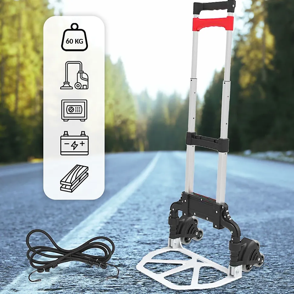 Diable pliable FISHTEC Léger Télescopique - Charge garantie 60 kg