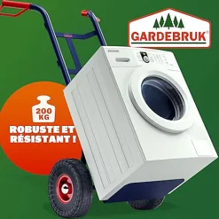 Diable Pliable 200kg Chariot de Transport avec Roues Pneumatiques, Acier Résistant Idéal pour Déménagement et Manutention