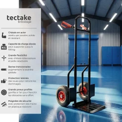 Diable pliable 200kg avec Châssis en acier