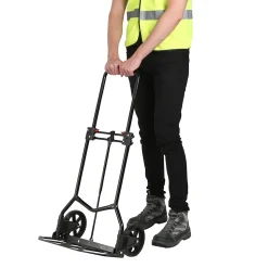 Diable pliant capacité maxi 80 kg en aluminium et acier roues pneumatiques l.41 x P.48 x H. 99 cm