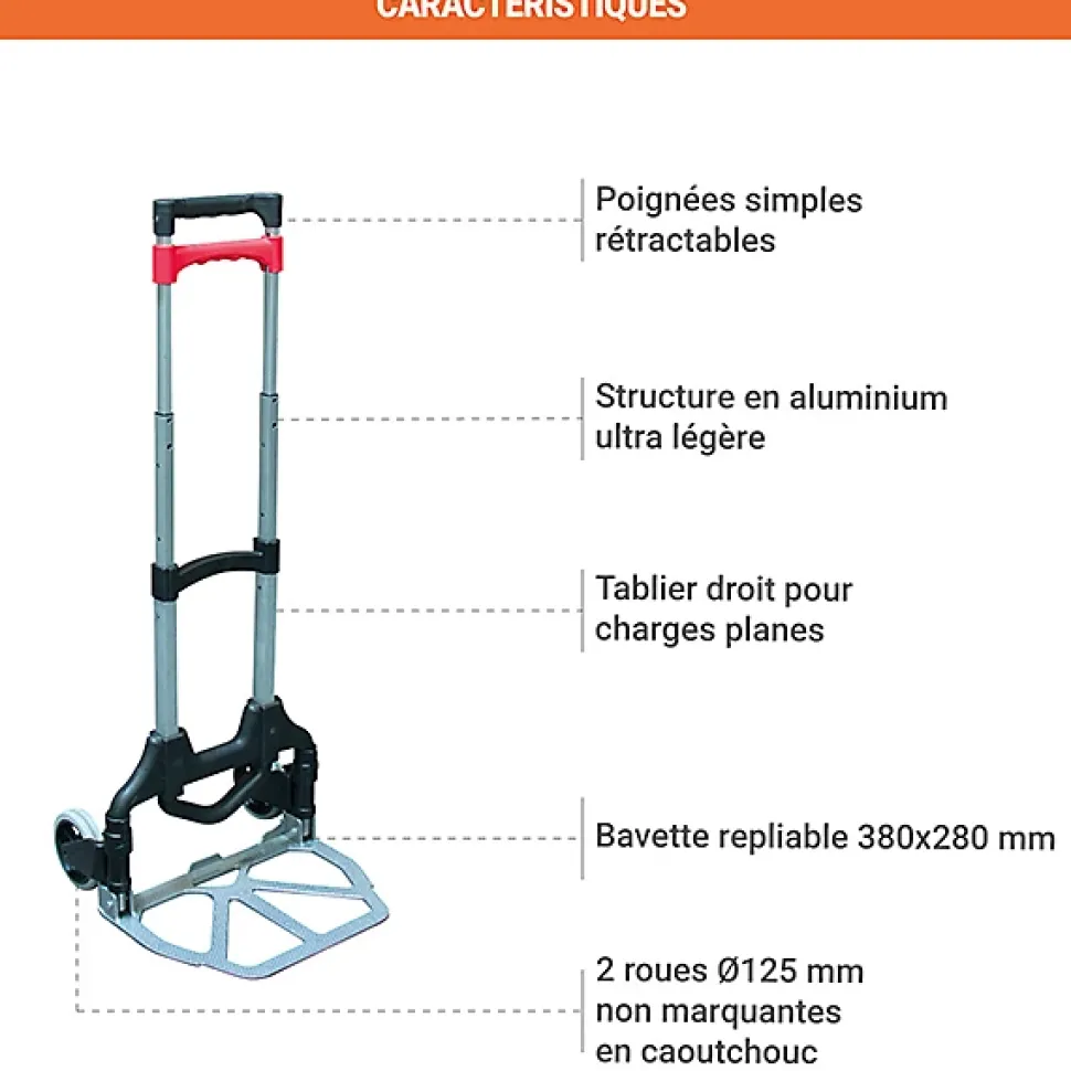 Diable pliant ultra compact - Charge max 70kg - 815007144