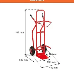 Diable porte bouteille B84 (84L) - Roues pneumatiques - DBUB21GON