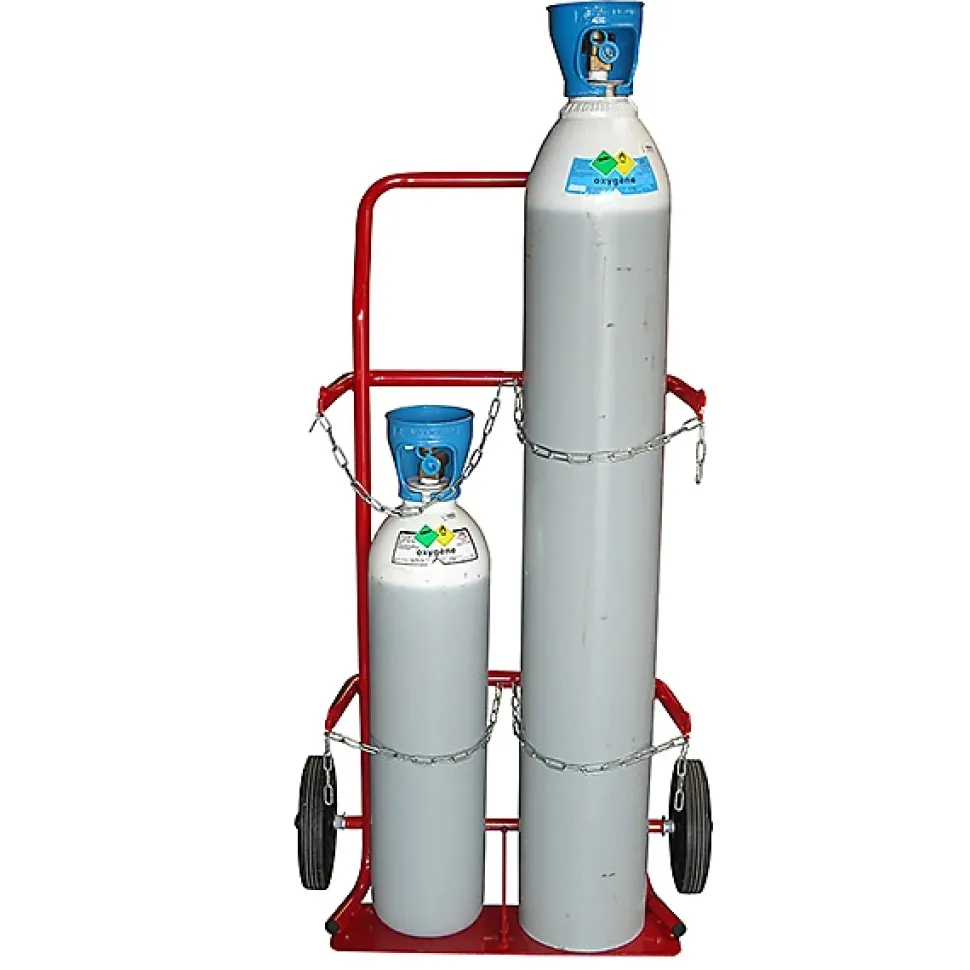 Diable porte bouteille pour poste à souder - 2 bouteilles - Roues pneumatiques - 810000152