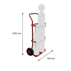 Diable porte bouteille pour poste à souder - 2 bouteilles - Roues caoutchouc - 810000151