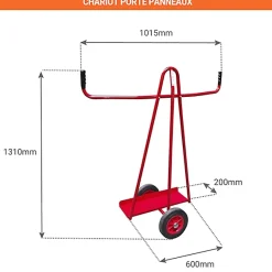 Diable porte panneaux 300kg - Roues pneumatiques - 800009756