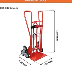 Diable porte-bacs - Roues increvables - Charge max 250kg - 810005348