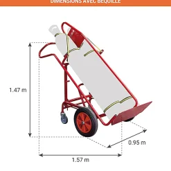 Diable porte-bouteilles élingable - 2 grandes bouteilles B20 / B40 / B50 / B84 - Charge max 250kg - 810008295