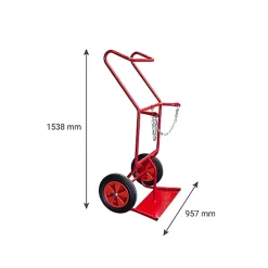 Diable porte-bouteilles pour chantier - 2 bouteilles - Roues caoutchouc - 810007956