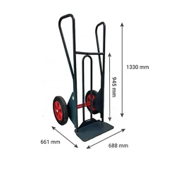 Diable pour charge lourde à basculement assisté - Cap 350kg - Roues pneumatiques - 810310142
