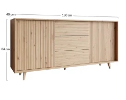 Diego - buffet - effet bois - 3 tiroirs et 2 portes - 180 cm - Best Mobilier