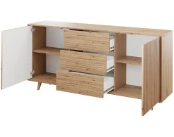 Diego - buffet - effet bois - 3 tiroirs et 2 portes - 180 cm - Best Mobilier