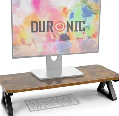 DM06-1 AO Rehausseur d'écran 62 x 30 cm Support pour moniteur Rehausse de 13,5 cm Espace ergonomique Rangement Duronic