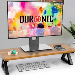 DM06-1 AW Rehausseur d'écran 62 x 30 cm Support pour moniteur Rehausse de 13,5 cm Espace ergonomique Rangement Duronic