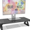 DM06-1 BK Rehausseur d'écran 62 x 30 cm Support pour moniteur Rehausse de 13,5 cm Espace ergonomique Rangement Duronic