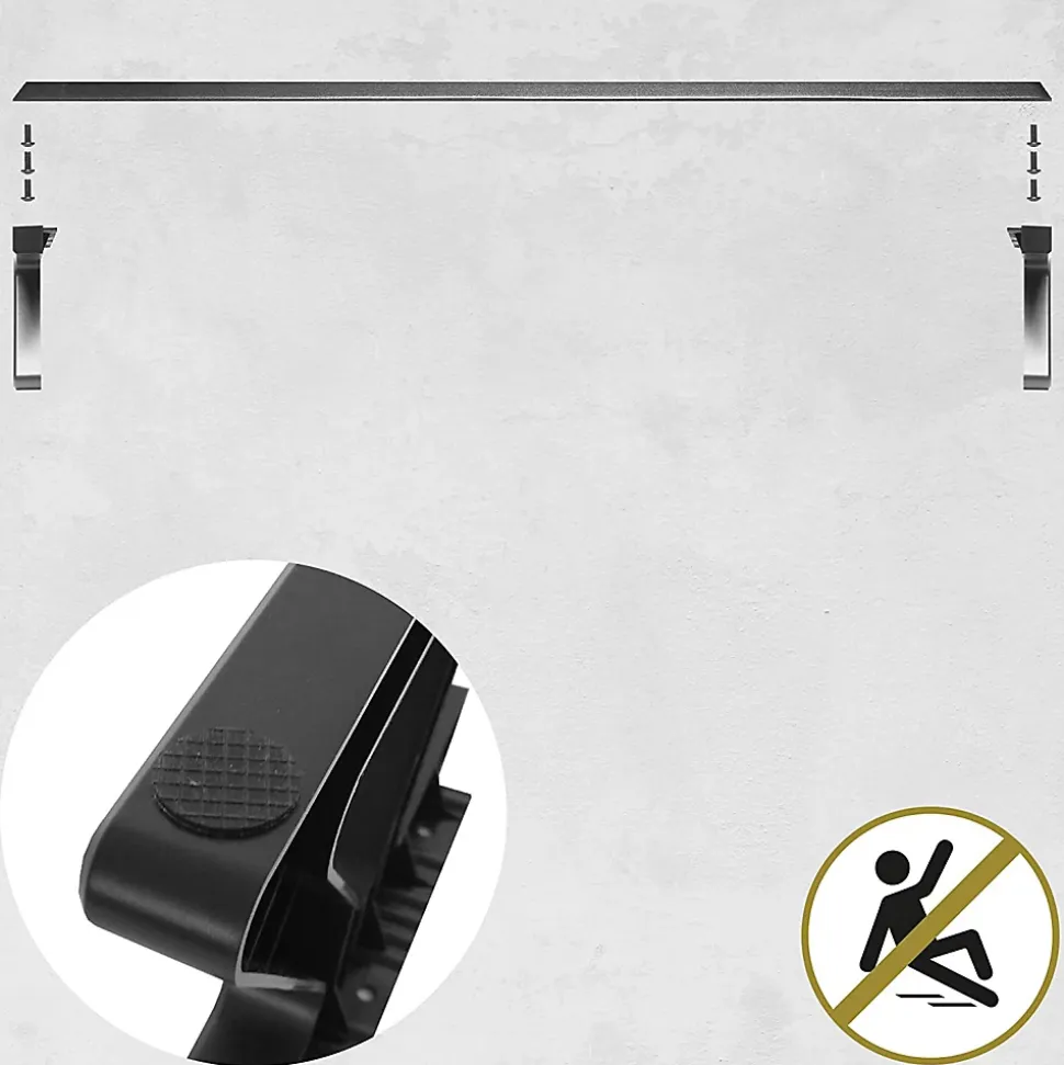 DM06-2 BK Rehausseur d'écran 82 x 30 cm Support pour moniteur Rehausse de 13,5 cm Espace ergonomique Rangement Duronic