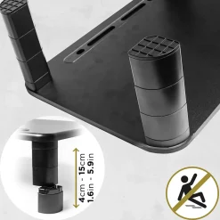 DM055 Rehausseur pour moniteur 40 x 28 cm Support d'écran Charge max 10 kg Hauteur ajustable de 4 à 16 cm Duronic