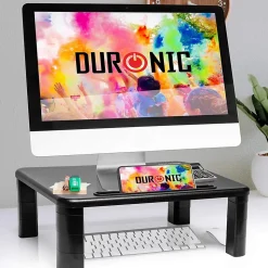 DM055 Rehausseur pour moniteur 40 x 28 cm Support d'écran Charge max 10 kg Hauteur ajustable de 4 à 16 cm Duronic