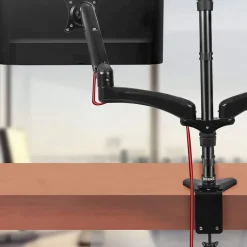 DM554 Support 4 écrans PC à pince pour bureau Bras de moniteur Rotatif Inclinable Pivotant Compatible VESA 75 100 Duronic