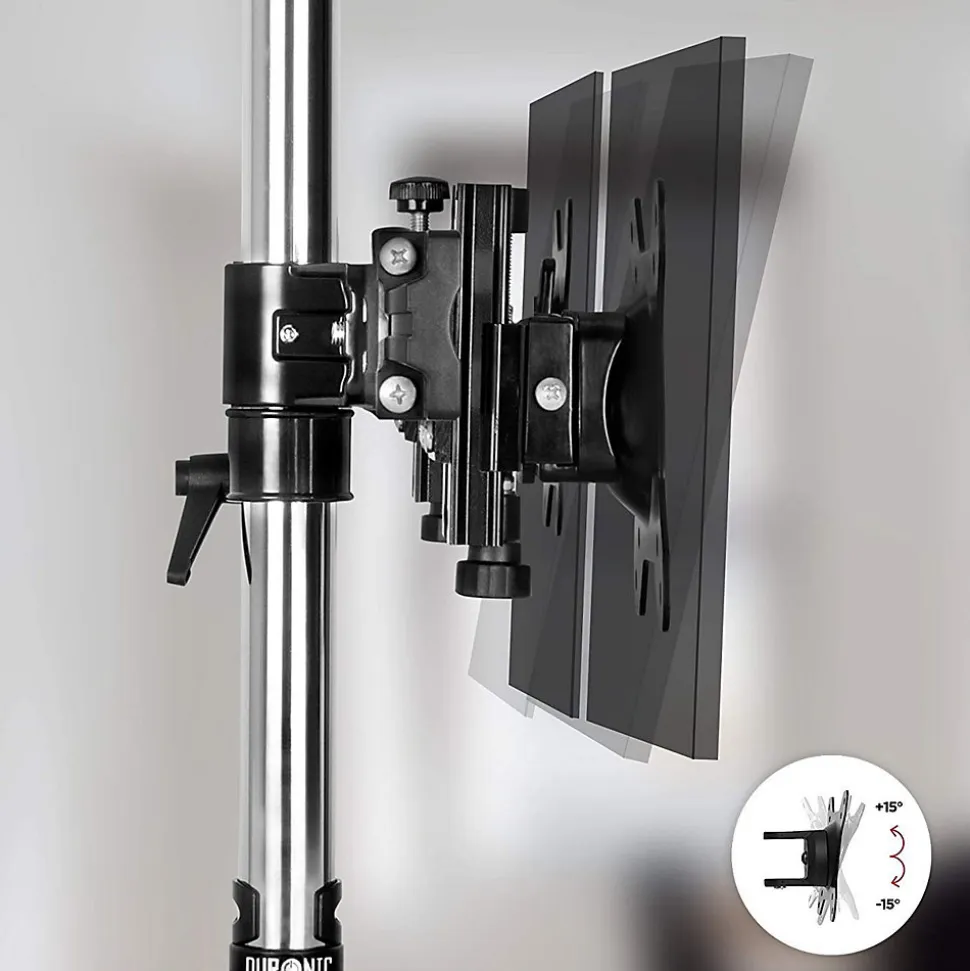 DM753 Support 3 écrans PC sur socle pour bureau Bras de moniteurs Rotatif Inclinable Pivotant Compatible VESA 75 100 Duronic