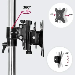 DM754 Support 4 écrans PC sur socle pour bureau Bras de moniteurs Rotatif Inclinable Pivotant Compatible VESA 75 100 Duronic