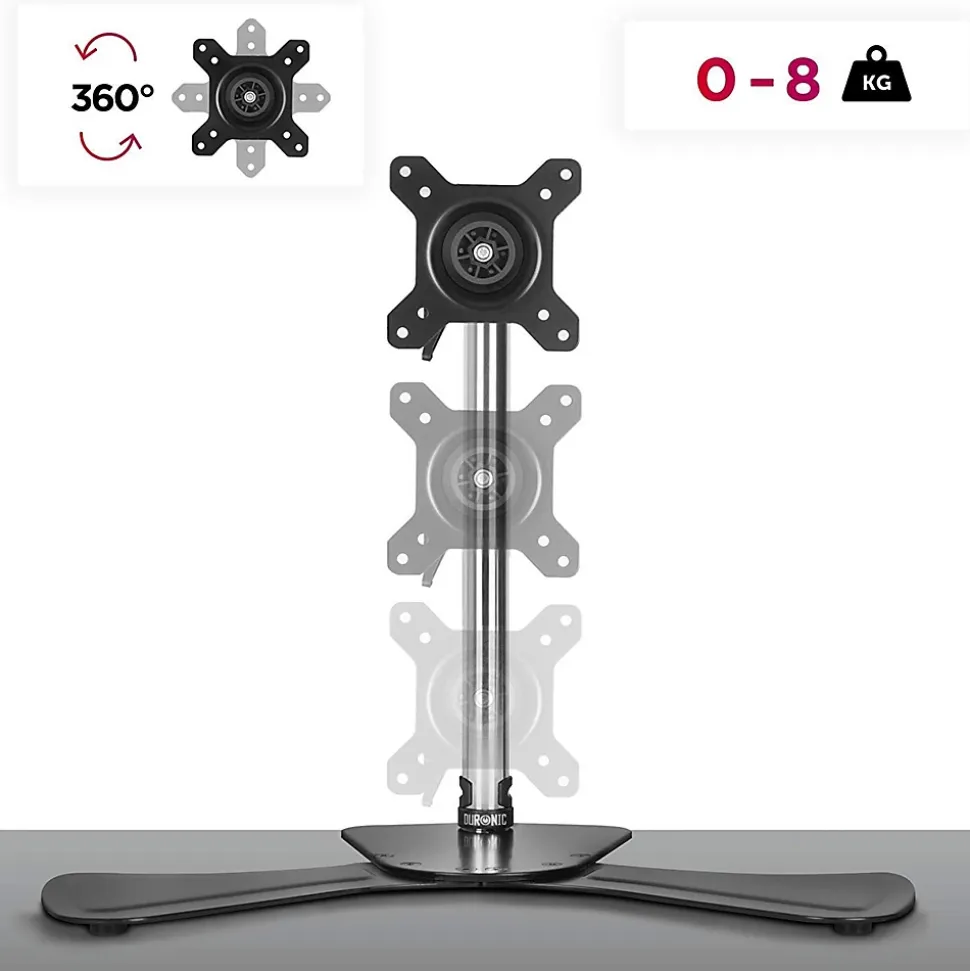 DM751 Support écran PC sur socle pour bureau Bras de moniteur Rotatif Inclinable Pivotant Compatible VESA 75 100 Duronic