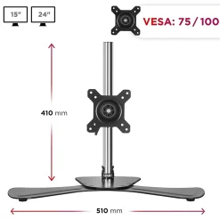 DM751 Support écran PC sur socle pour bureau Bras de moniteur Rotatif Inclinable Pivotant Compatible VESA 75 100 Duronic