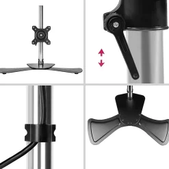 DM751 Support écran PC sur socle pour bureau Bras de moniteur Rotatif Inclinable Pivotant Compatible VESA 75 100 Duronic