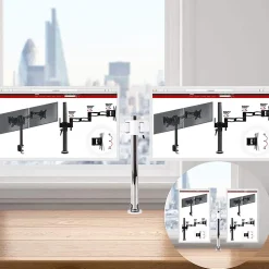 DM252 WE Support 2 écrans PC à pince pour bureau Bras de moniteur Rotatif Inclinable Pivotant Compatible VESA 75 100 Duronic
