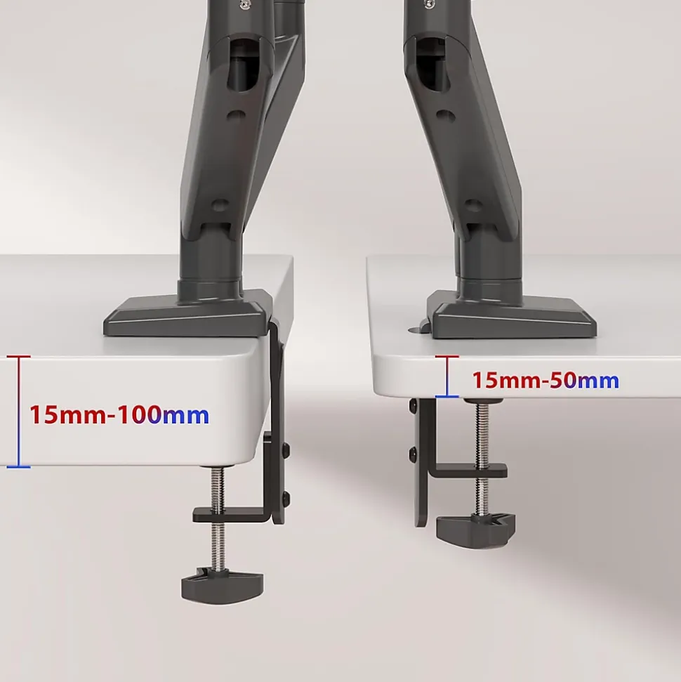 DM6A2 Support 2 écrans PC à pince Bras de moniteur Rotatif Inclinable Pivotant Charge max 9 kg Compatible VESA 75 100 Duronic