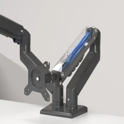 DM6A2 Support 2 écrans PC à pince Bras de moniteur Rotatif Inclinable Pivotant Charge max 9 kg Compatible VESA 75 100 Duronic
