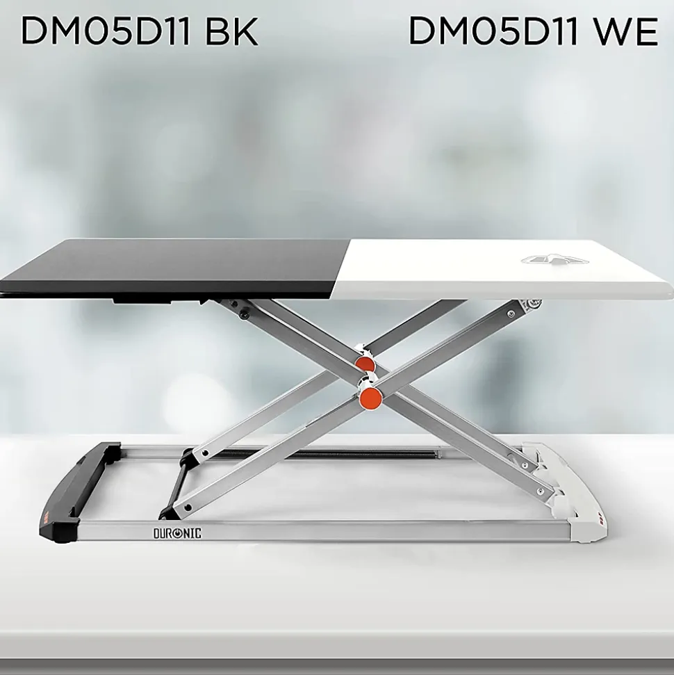 DM05D11 BK Poste de travail assis debout manuel Hauteur ajustable de 6 à 40 cm Plateforme 74 x 43 cm Clavier écran souris Duronic