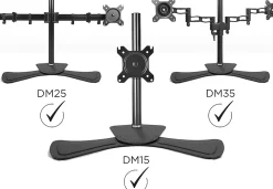 DM75D STAND Socle pour support d'écran et bras de moniteur Alternative à la pince de fixation ou au grommet Duronic