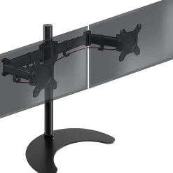 DM25D2 Support 2 écrans PC sur socle pour bureau Bras de moniteurs Rotatif Inclinable Pivotant Compatible VESA 75 100 Duronic