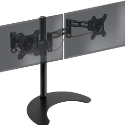 DM35D2 Support 2 écrans PC sur socle pour bureau Bras de moniteurs Rotatif Inclinable Pivotant Compatible VESA 75 100 Duronic