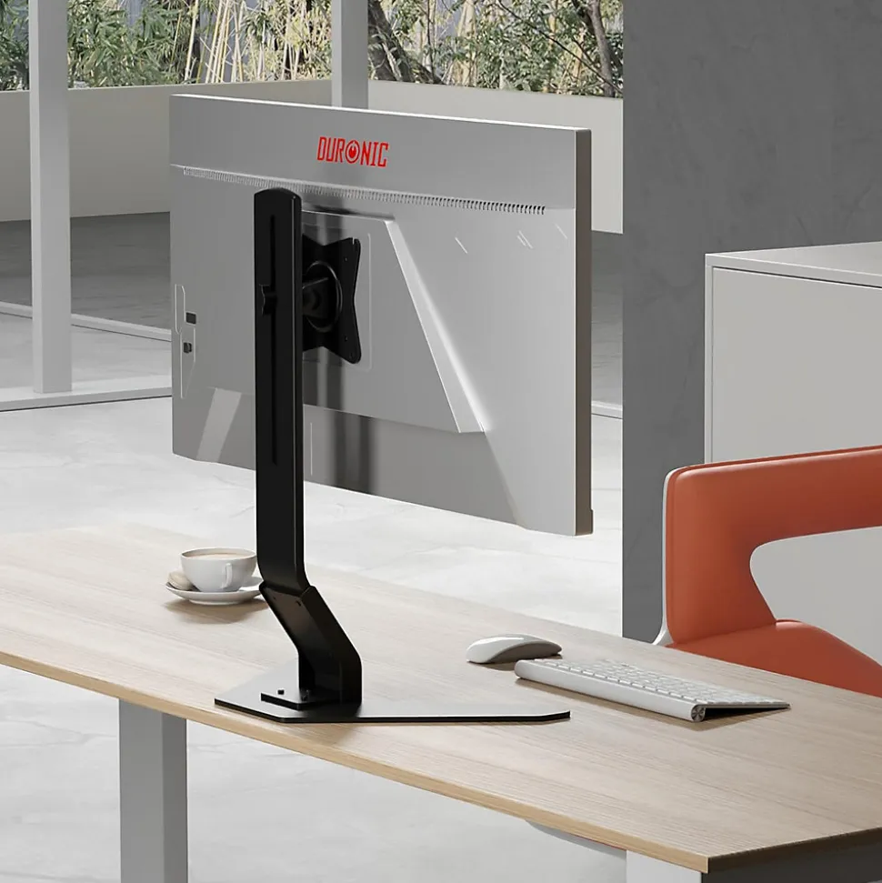 DM12D1 Support écran PC sur socle pour bureau Bras de moniteur Rotatif Inclinable Pivotant Compatible VESA 75 100 Duronic