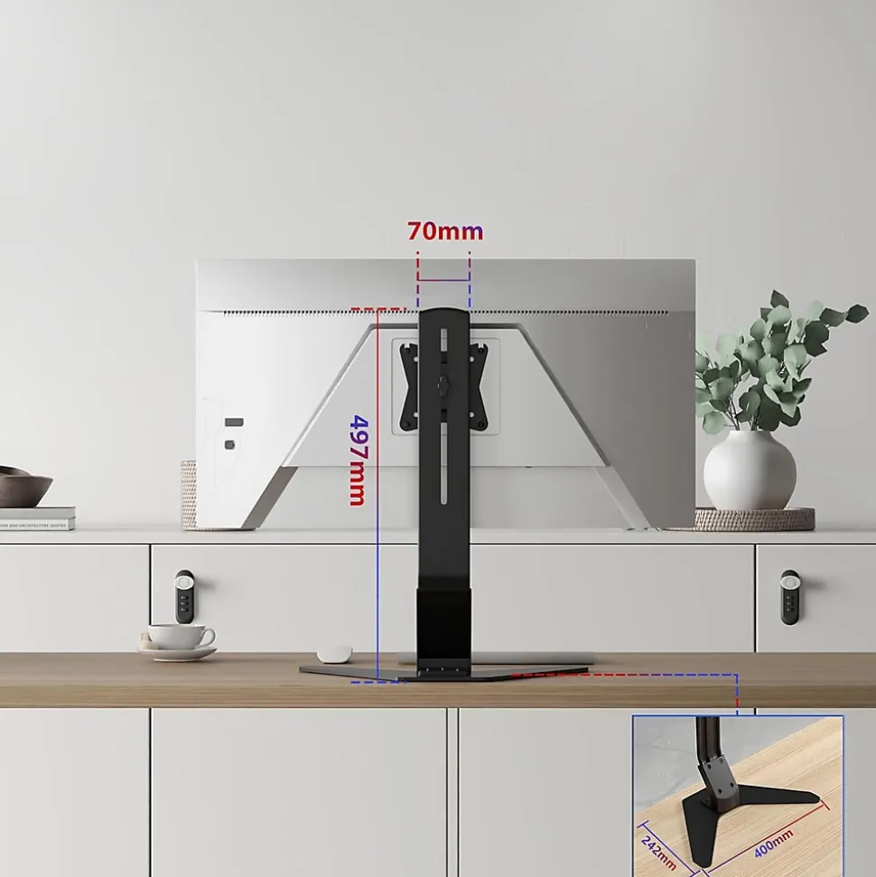DM12D1 Support écran PC sur socle pour bureau Bras de moniteur Rotatif Inclinable Pivotant Compatible VESA 75 100 Duronic