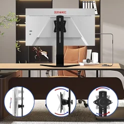 DM12D1 Support écran PC sur socle pour bureau Bras de moniteur Rotatif Inclinable Pivotant Compatible VESA 75 100 Duronic