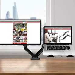 DMDCL1X1 Support écran PC et ordinateur portable à pince pour bureau Rotatif Inclinable Pivotant Compatible VESA 75 100 Duronic