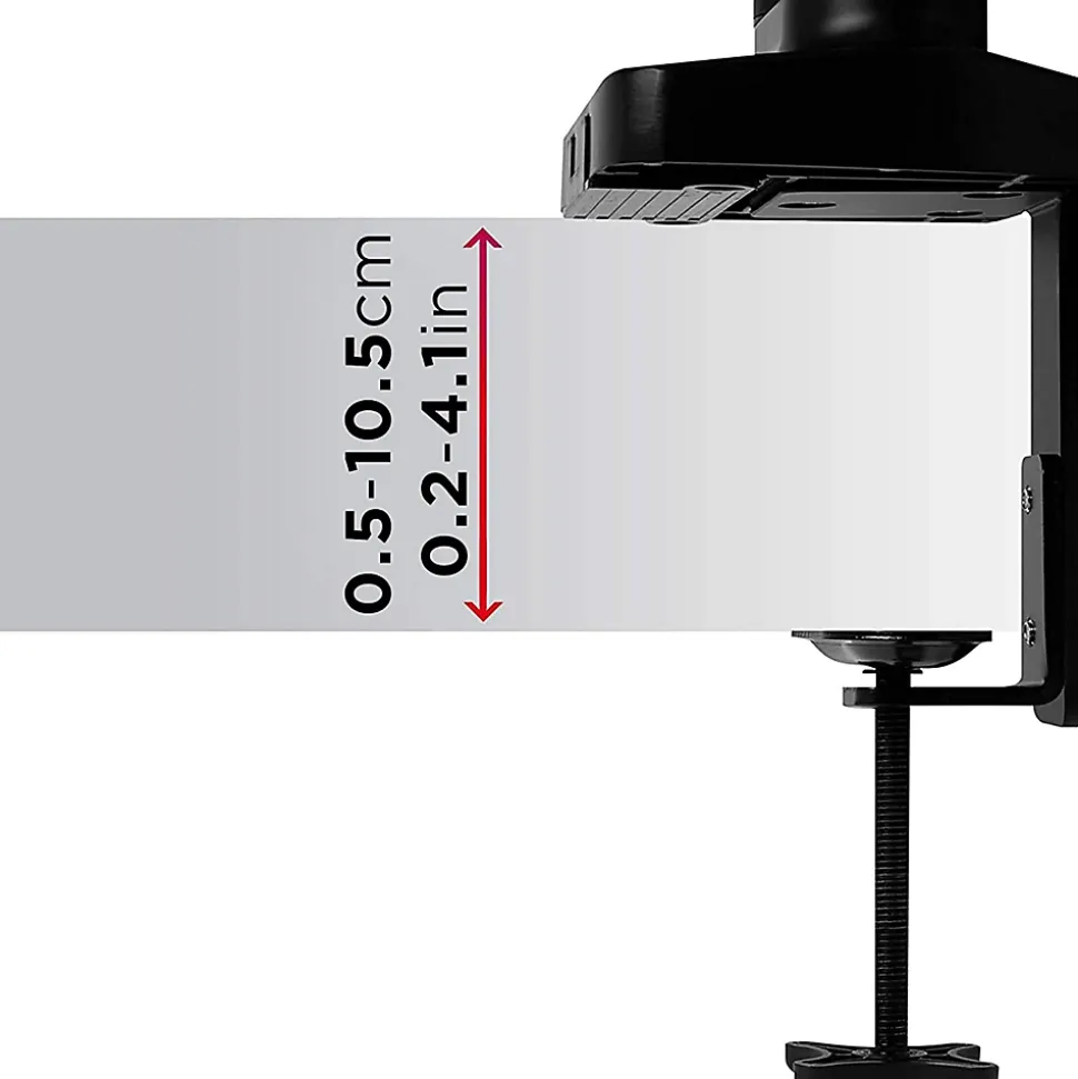 DMDCL1X1 Support écran PC et ordinateur portable à pince pour bureau Rotatif Inclinable Pivotant Compatible VESA 75 100 Duronic