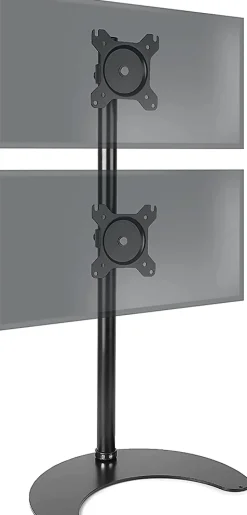 DM15D2V2 Support 2 écrans PC sur socle pour bureau Bras de moniteurs Rotatif Inclinable Pivotant Compatible VESA 75 100 Duronic