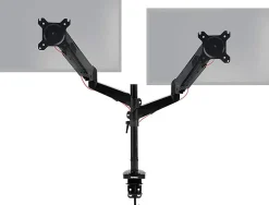 DMG52 Support 2 écrans PC à pince pour bureau Bras de moniteur Rotatif Inclinable Pivotant Compatible VESA 75 100 Duronic
